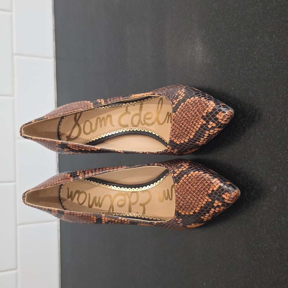 Sam Edelman Brown Snakeskin Patterned Women's Hee… - image 4